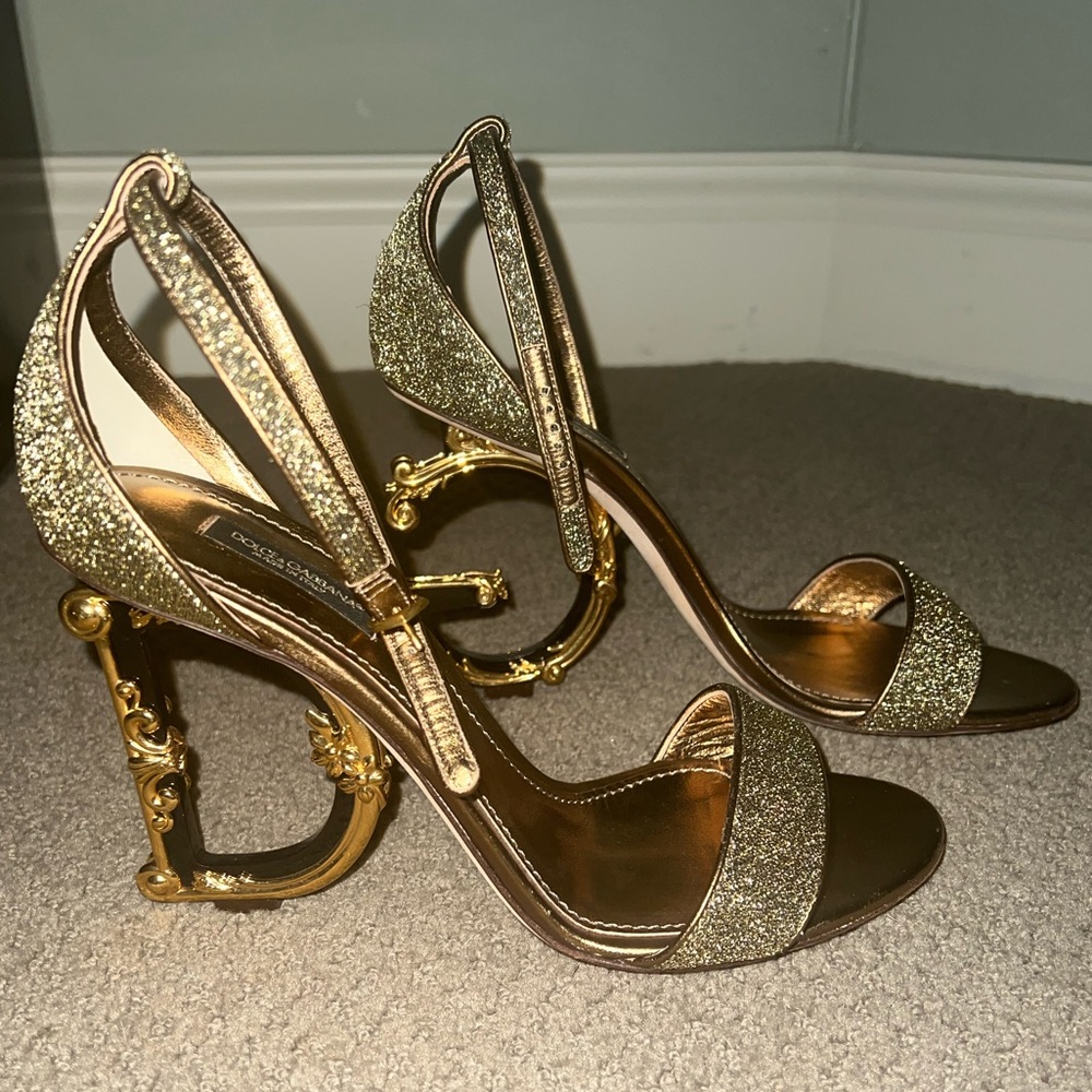Authentic glitter gold Dolce & Gabbana heels